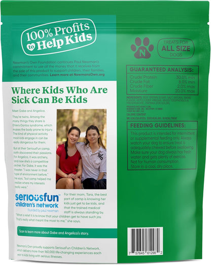 Newman's Own Jerky Treats for Dogs - Original Beef Recipe | Super Value Size | Made with Grass Fed Beef | Grain Free | High in Protein | 25 oz Resealable Bag
