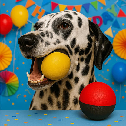 Squeaky Dog Ball for Aggressive Chewers – Durable Rubber Training Ball for Outdoor Fetch & Recall, High Bounce Interactive Dog Toy for Medium & Large Dogs, with Floating Water Feature for Pool & Beach