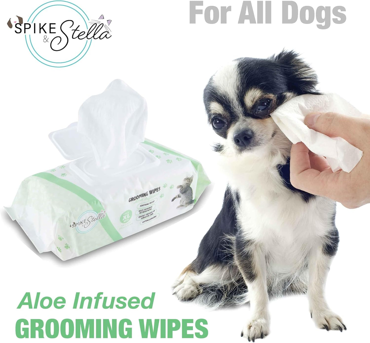 110 Pack Pet Grooming Wipes - Large & Extra-Large Sizes - Lavender, Aloe, & Unscented Variations - Hypoallergenic & Extra Durable - Perfect for Dogs & Cats, 8.6"x7.8"