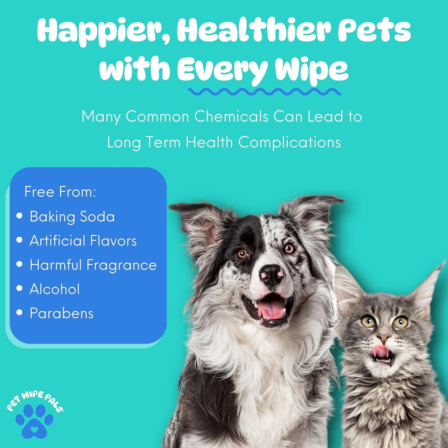 All-in-1 Dog Teeth Cleaning Wipes | Enzymatic Whitening + Micro Scrubbing Beads | Pet Dental Wipes & Finger Tooth Brushing Kit | Plant-Based Dental Care for Cats & Dogs (60 Count)