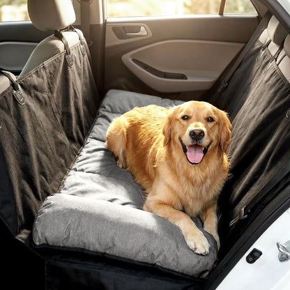 Veehoo Dog Bed for Car Back Seat, Waterproof Car Dog Beds with Bolster, Backseat Dogs Bed Fit for Backseat Extenders of SUV Trucks