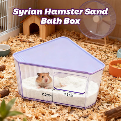 Hamster Toilet Sand Bath Box,Small Animal Bathroom & Digging Room Hamster Sand Bath Container Acrylic Critter's Sand Bath Shower Room Dwarf Syrian Rat Hideaway Gerbil, SyrianHamster,Guinea Pigs