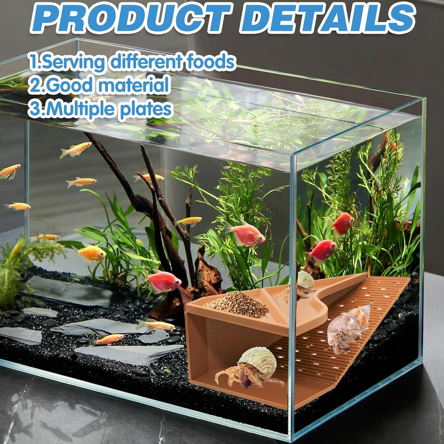 Detachable Hermit Crab Hiding Place, Hermit Crab Decor Accessories Climbing Toy, Habitat Decor for Pet, Aquarium Decorations for Crabs up to 2.4in Tall