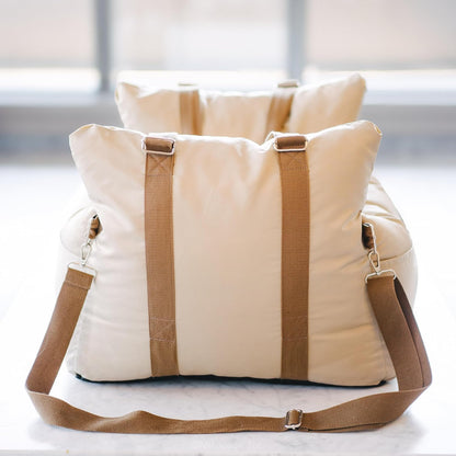 Posh Dog Car Booster Seat for Small Little Dogs, Stylish and Comfortable Design, Small Dog Owner Gift, Travel Bed with Safety Belt, Secure Straps, Perfect for Dogs Under 25 Lbs