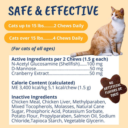 Under The Weather Pet Urinary Tract Support Chews for Cats | Promote Healthy Urinary Function in Cats | 60 Star Shaped Soft Chews