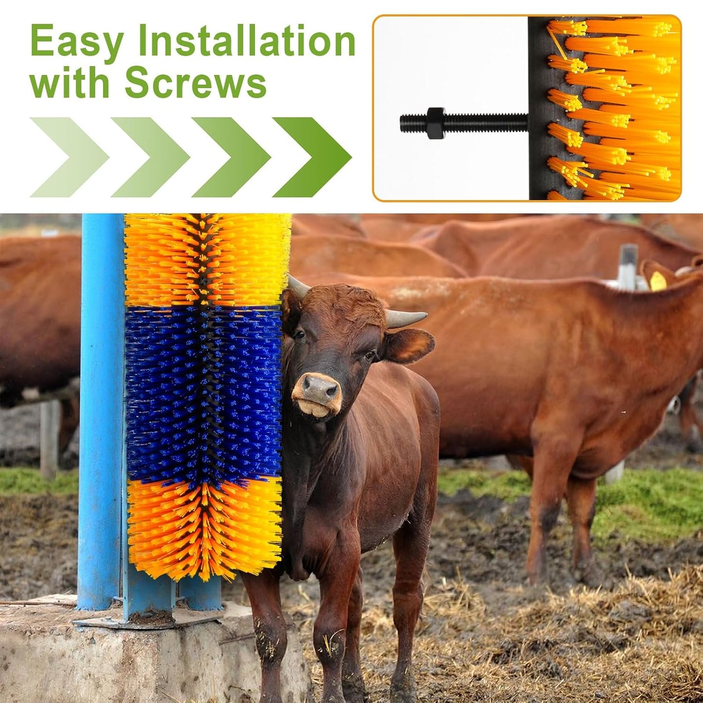 Livestock Scratch Brushes, Horse Livestock Scratching Brush, Horses Scratcher Brushes for Sheep, Cattle, Cow, Goat, Pig Livestock Animal Back Scratching