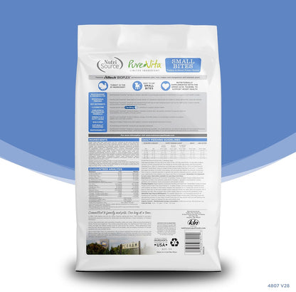 NutriSource Pure Vita Limited Ingredient Grain Free Dry Dog Food, Small Bites, Turkey and Sweet Potato, 12LB