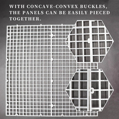 8 Pack Transparent Acrylic Tank Lid with Clips, Aquarium Lid Hood, Fish Tank Top Cover, Breeder Tank Lid, Acrylic Grid Panel Fish Tank Lid, Aquarium Cover Lid