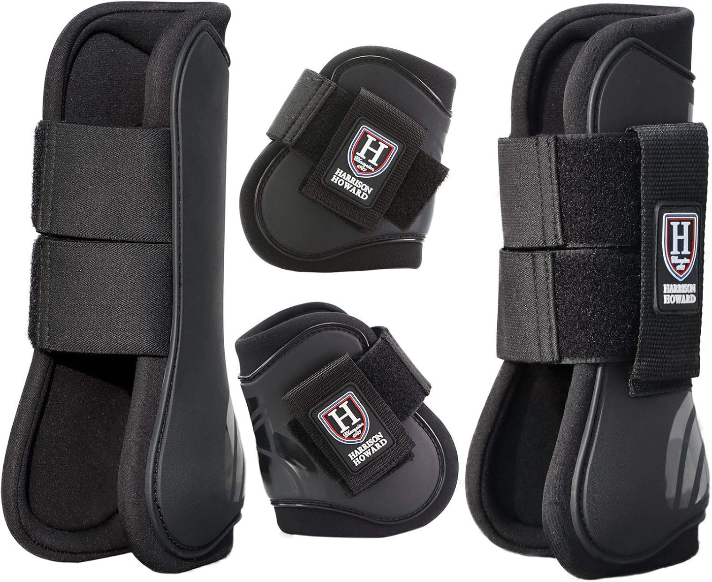 Harrison Howard Horse Tendon Boots Open Front/Fetlock Boot for Horse Protective Boots for Jumping, Trail Riding Set of 4