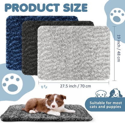 6 Pack Self Warming Cat Pads,19 x 28 Inch Self Heating Dog Cat Mats Extra Warm Thermal Pet Bed Washable Pet Crate Mat Blanket Removable Cover Non Slip for Indoor Outdoor (Grey,Black,Blue)