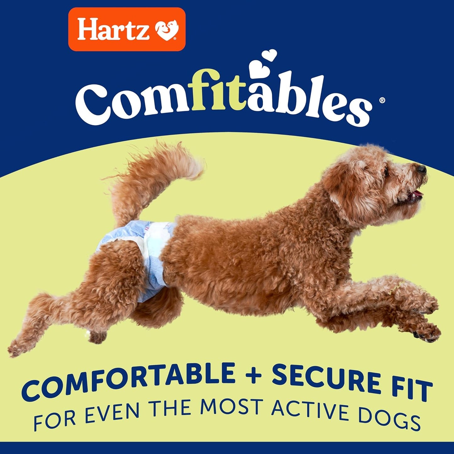 New! Hartz Comfitables Disposable Dog Diapers, Size XS 38 count, Comfortable & Secure Fit, Easy to Put On, Super Absorbent Male and Female Diaper