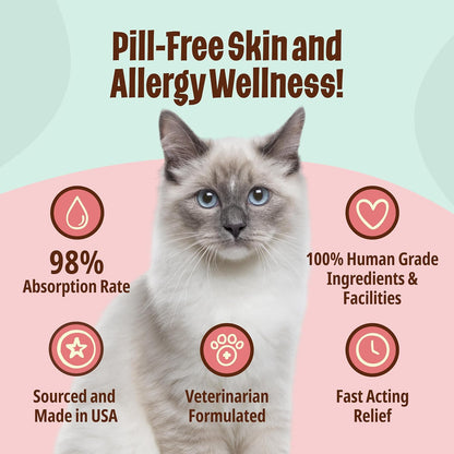Licks - Cat Allergy - Cat Skin and Allergy - LiquiPaks - 30 Use