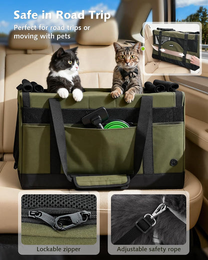 Pecute Cat Backpack Carrier + Cat Carrier for 2 Cats