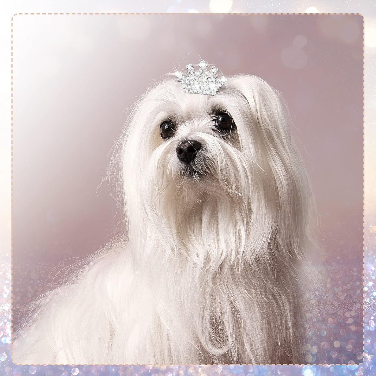 9 Pieces Dog Tiara Crown Hair Clips Pet Crystal Rhinestone Barrette Clips for Dog Puppy Ear Clear Doggie Crown Pet Grooming Hair Accessories for Pet Girl, 9 Styles(Vivid Style)