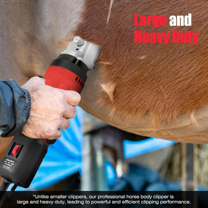 Horse Clippers, 600W Professional Heavy Duty Horse Body Clippers, 6-Speeds Large Livestock Clippers for Body Clipping Horse Equine Cattle and Thick Coat Animals