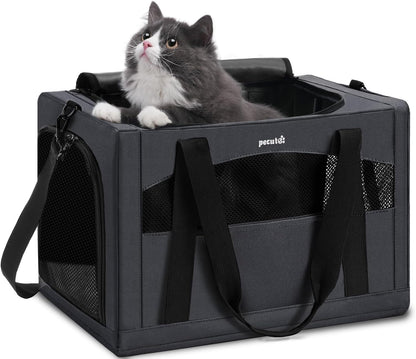 Pecute Cat Carrier Backpacks, Expandable Cat Backpack with Breathable Mesh, and Cat Carrier Stable, Small Cat Soft-Sided Carriers