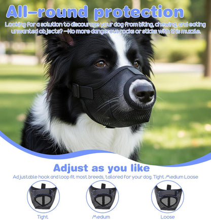 Muzzle for Dogs, Large Dog Muzzle, Adjustable Soft Dog Muzzles, Prevents Biting Scavenging for Large Dogs German Shepherd (Black,M)
