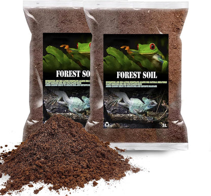 BNOSDM 2PCS Reptile Soil Substrate,Natural Terrarium Bedding,Snake Bedding, Fluffy Reptile Tank Substrate for Tortoise Hermit Crab Tarantulas Lizards
