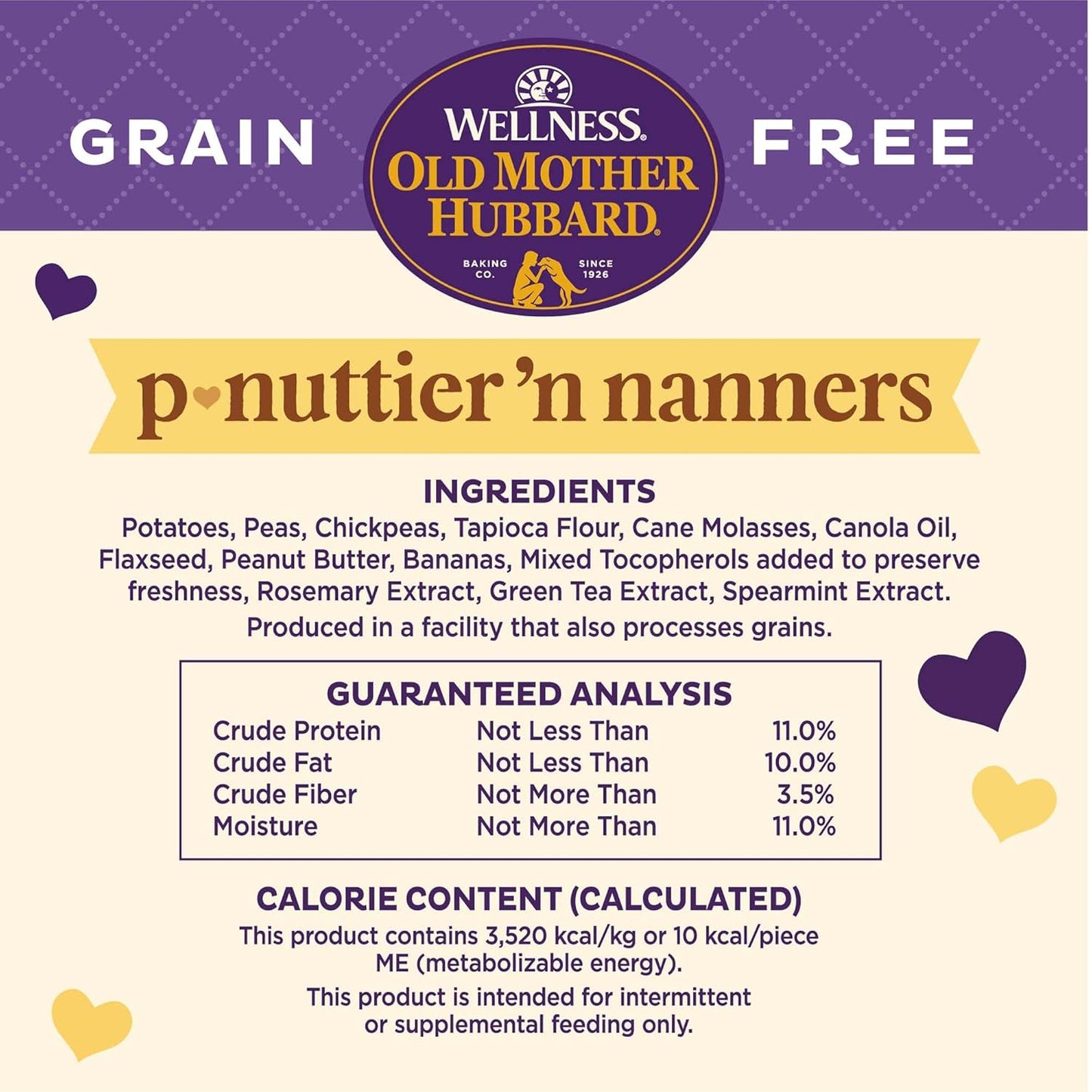 Old Mother Hubbard Wellness P-Nuttier 'N Nanners Dog Biscuits, Natural, Training Treats, Peanut Butter & Banana Flavor, Mini Size, (16 Ounce Bag)