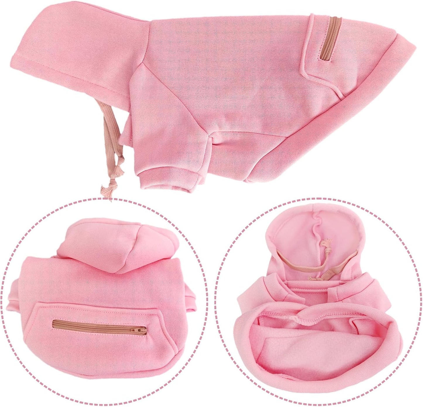 Jecikelon Pet Dog Cold Weather Coat with Pocket Winter Dog Hoodie Warm Puppy Clothes for Small Dogs Chihuahua Clothing (Pink2, Medium)