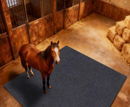 Under Horse/Stable Mats，Horse shed Floor mat——Backing Prevents Liquid Penetration,Duty Stall Mats for Floor Surface,Soft Material, Non-Slip Backing，Washable,Keeps Stable Floors Clean(6 x 8 FT)