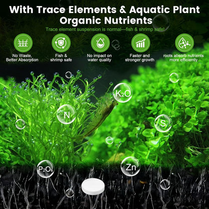 Root Tabs，Aquarium Plant Fertilizer, Aquarium Water Care Tabs, 100 Tabs Aquarium Plant Food Safe for Fish and Shrimp, Aquatic Plant Fertilizer for Planted Aquarium Substrate (100)