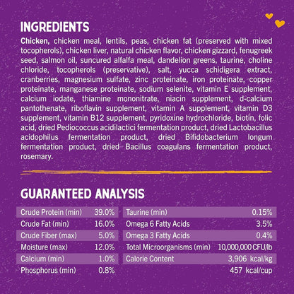 Stella & Chewy's Raw Coated Cat Food - High Protein, Grain-Free Kibble with Cage-Free Chicken - Premium Digestive Support with Probiotics - Natural Small Kibble - Perfect For Picky Eaters - 2.5lb Bag