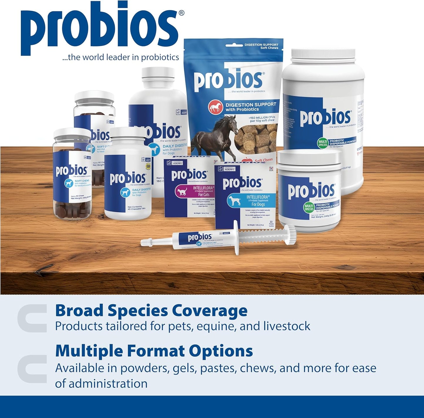 Probios Digestive Support Probiotic for All Species, Probiotics for Gut Health, Dispersible Powder, 240 gm