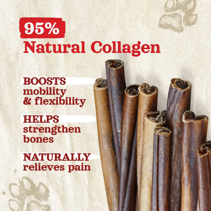 Natural Farm Collagen Sticks for Dogs (6 Inch, 25 Pack), Odor-Free Long Lasting Chews & Rawhide Alternative - 95% Collagen, Low Fat, High Protein - Best Dental Dog Treats - Medium & Large Dogs