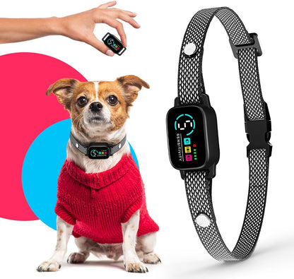 Bark Collar for Small Dogs 5-15 lbs – No Shock Anti Barking Collar with AI Chip – 3 Modes & 5 Sensitivity Levels – Waterproof, Rechargeable, Magnetic Charging – Humane, Effective Training (Black)