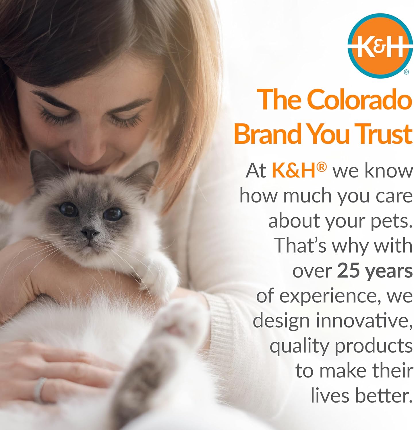 K&H Pet Products EZ Mount Kitty Face Cat Window Perch Bed, Sturdy Cat Window Hammock with Strong Suction Cups, Washable Sleeping Pad, Fits 30" W X 15" H Glass Spaces - Gray Kitty Face Design