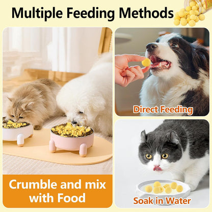 3.52oz/100g Freeze Dried Quail Egg Yolk, Cat and Dog Treats, Single Ingredient Pet Snacks, Healthy Tasty Dry Pet Food