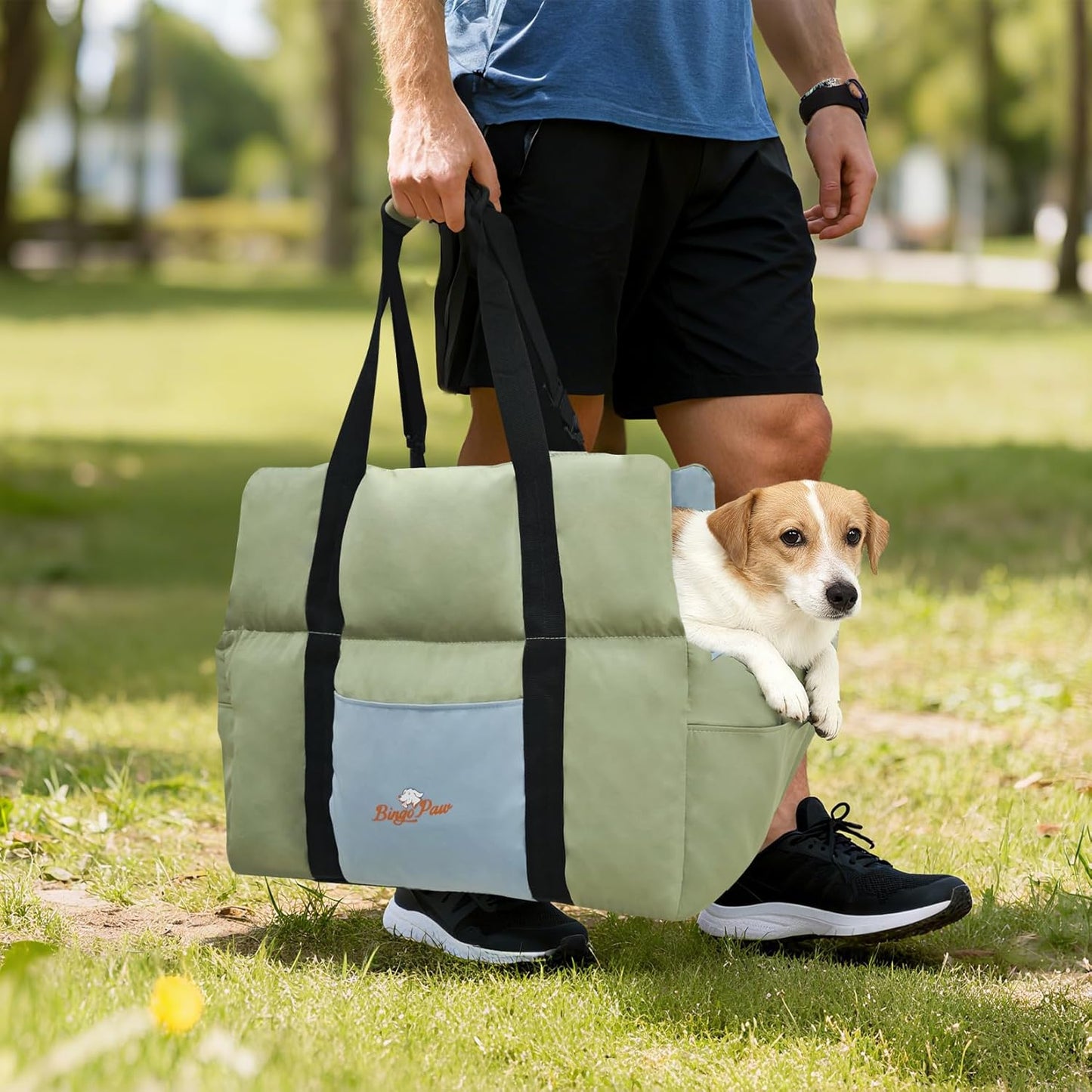 Dog Car Seat for Small Dogs: Doggy Seats Bed for Car Waterproof with Safety Leash - Pet Carseat Doggie Carriers with Storage Pockets, Hair Proof, Light Green