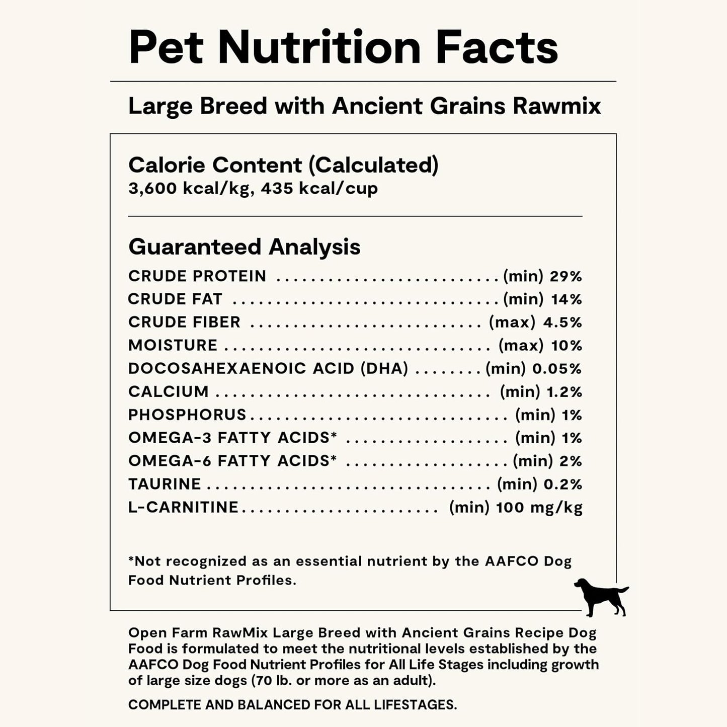 Open Farm, RawMix Dry Dog Food with Ancient Grains for Large Breeds, Protein-Packed Kibble Coated in Bone Broth with Freeze Dried Raw Chunks, Salmon Chicken & Turkey, Large Breed Recipe, 20lb Bag