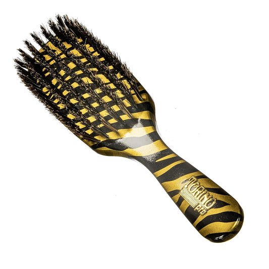 Torino Pro Wave Brush #262-7 Row Medium bristles Shower brush -100% Pure Boar Bristles - Great Workhorse for laying down your 360 Waves