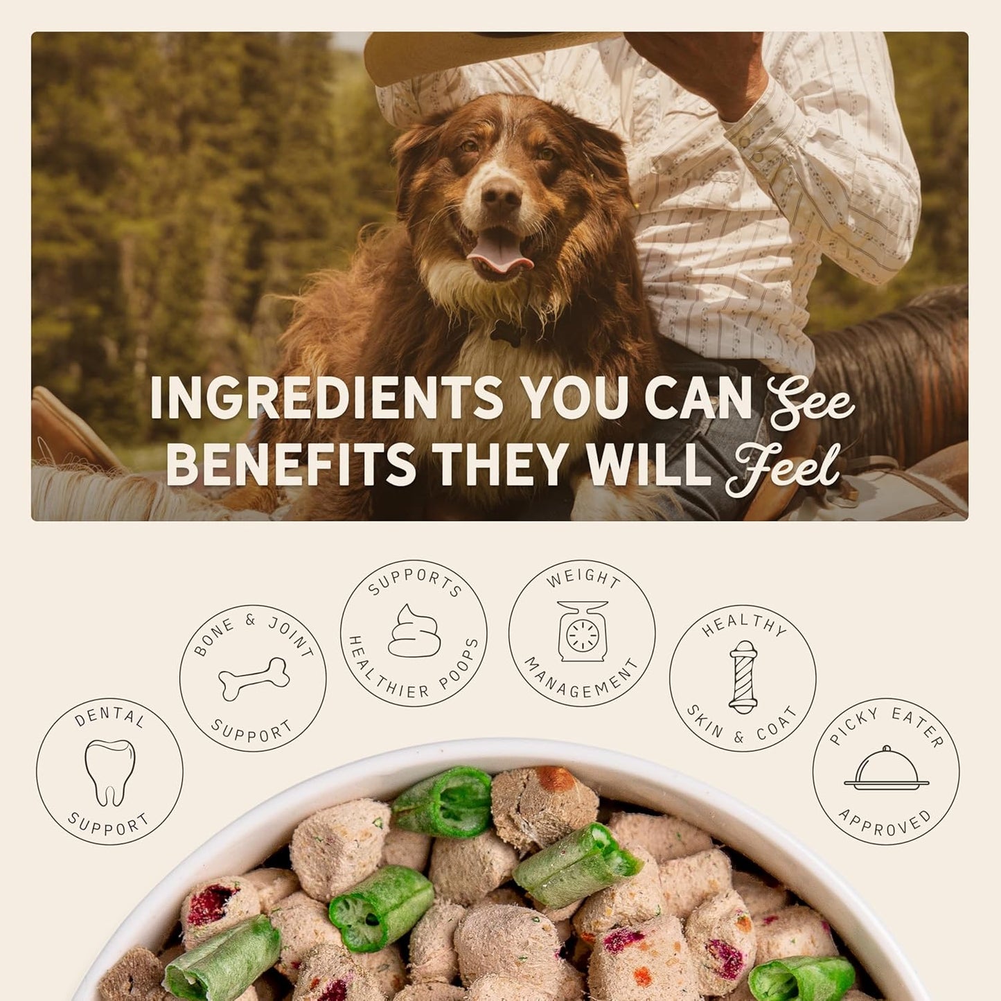 Tally's Ranch Freeze-Dried Raw Chicken Dog Food – 2lb Bag – High-Protein, Vet-Formulated, All-Natural, Complete & Balanced – Made in USA – Whole Food Ingredients