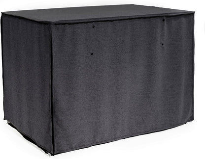 Friends Forever Metal Dog Crate Cover 30 inch w/Light Blocking Protective Curtain, Dog Cage Cover w/Roller Shades, Machine Washable, Trucker Black