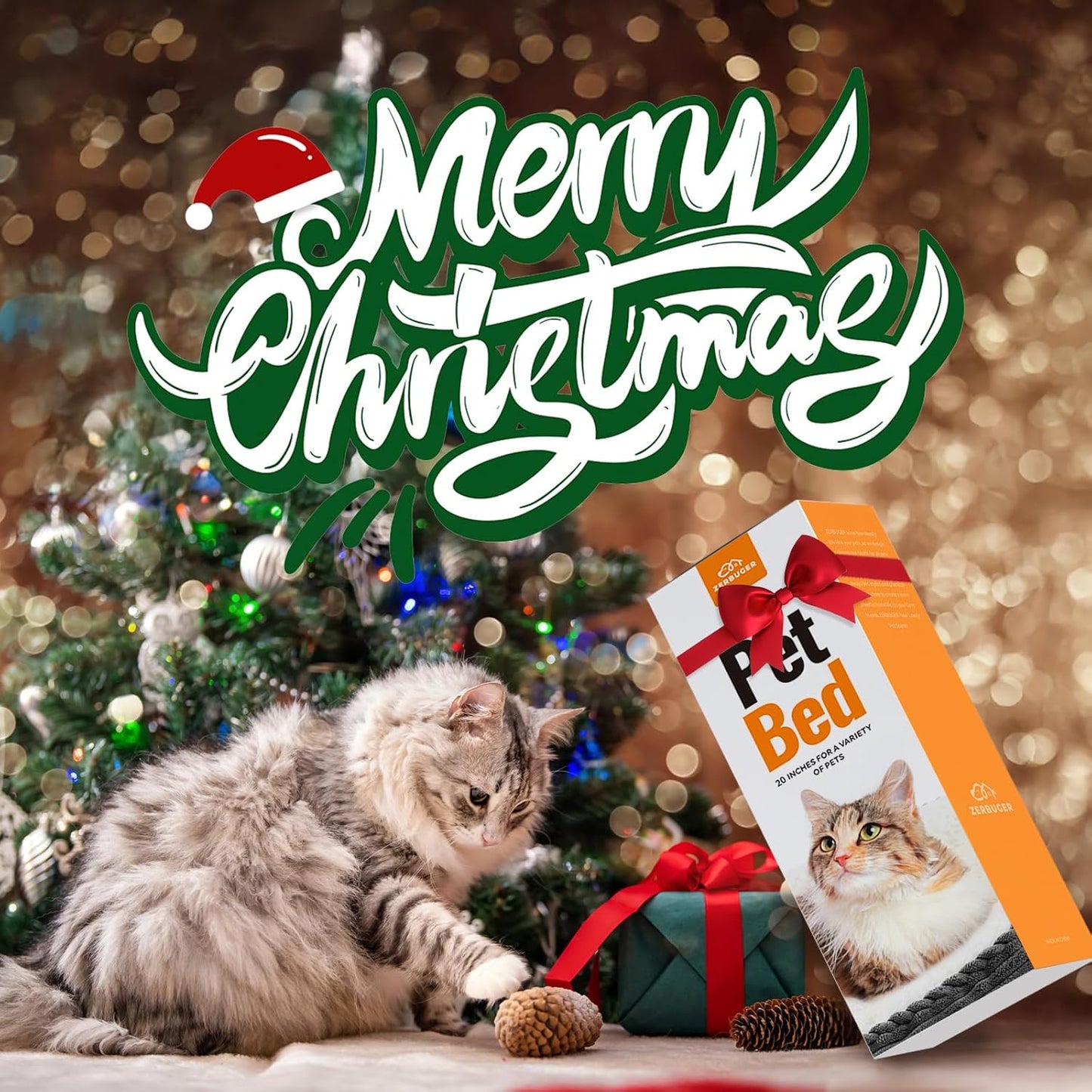 Cat Dog Bed for Pets, Rectangle Pet Bed Gift for Puppy and Kitten, Machine Washable Calming Fluffy Pet Couch Sofa for Indoor Outdoor, Portable Soft Cat Bed with Non-Slip Bottom (Small, Grey)