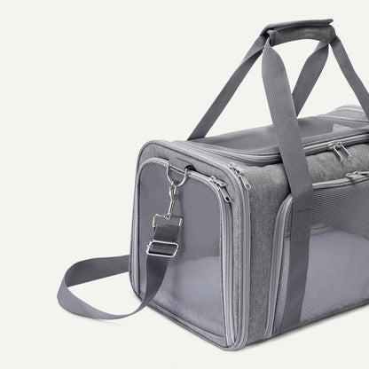 Amazon Basics Soft Cat & Dog Carrier with Adjustable Shoulder Strap, Airline-Approved, Foldable and Portable Design, Mesh Ventilation