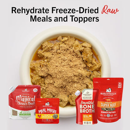 Stella & Chewy's Human-Grade Grass-Fed Beef Bone Broth for Dogs - Joint & Gut Health Liquid Food Topper with Collagen & Turmeric, 16 Fl Oz Resealable Pouch