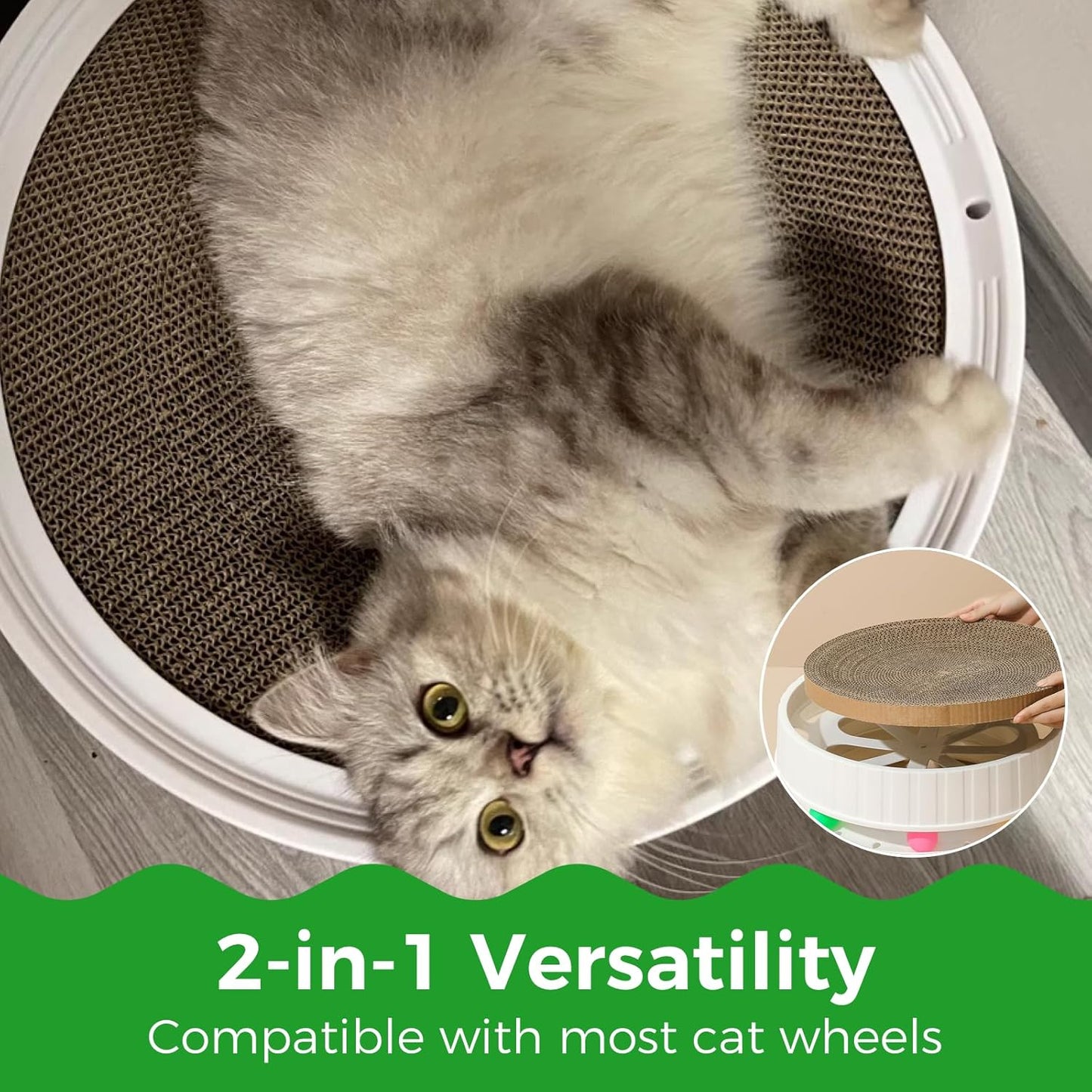 Round Cat Scratcher Refill, 10" Diameter Cat Scratching Board for Indoor Cats, Cardboard Cat Scratcher Pads，Double-Sided (1 PCS)