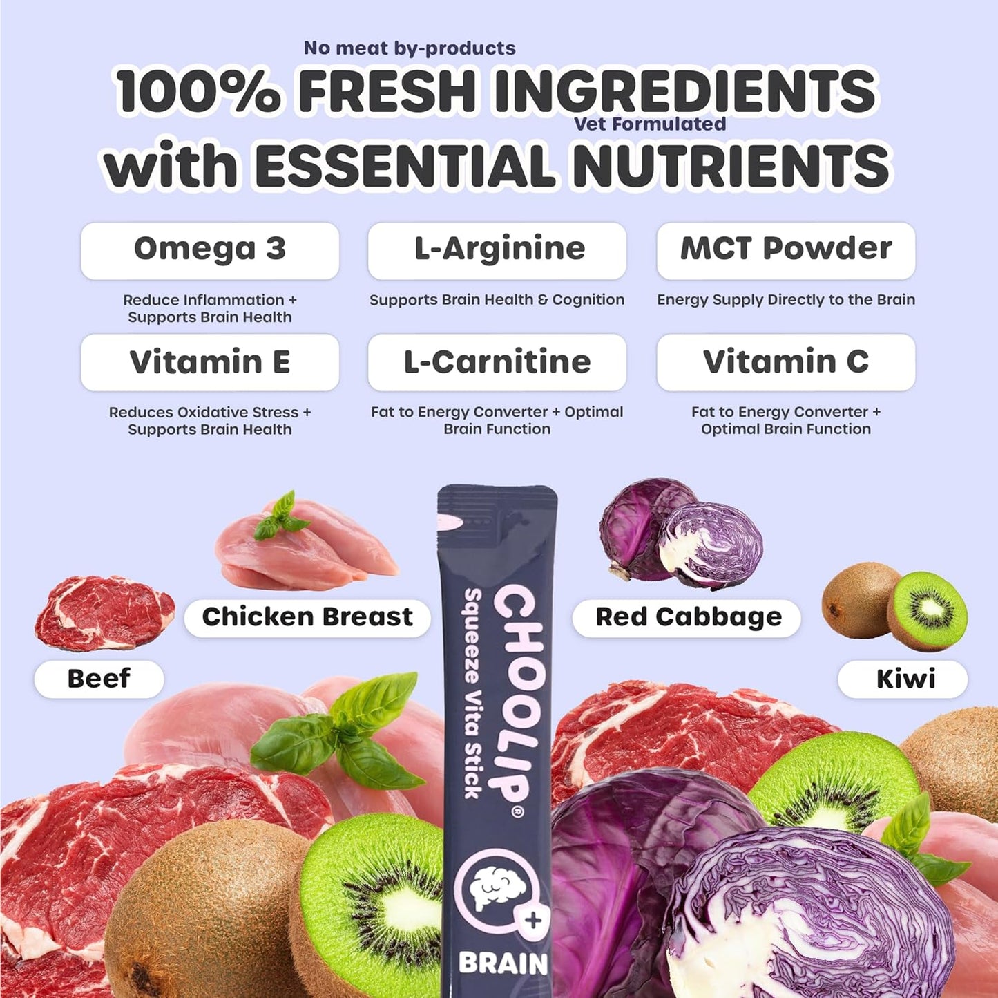 Choolip Bundle | Berry Good Milk 10pk Vitamin-Infused + 49pc Brain Support Squeeze Vita Sticks with Essential multivitamins [Both Products are for Cats & Dogs of All Life Stages]