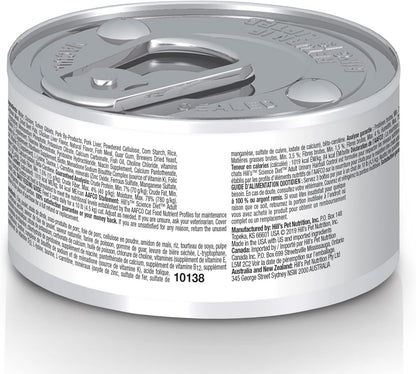 Hill's Science Diet Urinary Hairball Control, Adult 1-6, Urinary Track Health & Hairball Control Support, Wet Cat Food, Chicken Minced, 2.9 oz Can, Case of 12