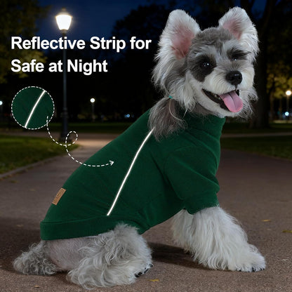 XPUDAC 4 Pack Dog Sweaters Fleece Dog Sweatshirt Winter Pet Clothes for Small Medium Dogs Boy Girl Pullover Puppy Christmas Outfits Cat Apparel, Grey, Blue, Navy, Green, M