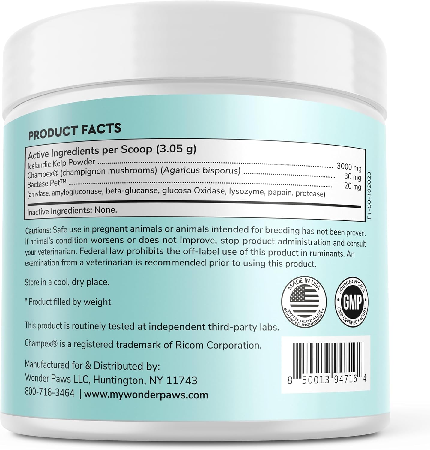 Wonder Paws Dental Powder for Dogs – Teeth Cleaning & Dental Care Made Easy – Removes Plaque, Tarter, Stains & Freshens Breath – Plaque & Tartar Remover for Dogs of All Ages – 60 Scoops