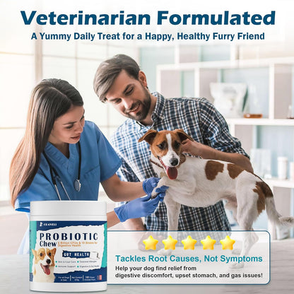 Probiotics for Dogs - Dog Probiotics with Prebiotics & Digestive Enzymes, Support Cut Health, Digestive Health & Immune System, Diarrhea & Allergy Itch Relief, 180 Soft Chews