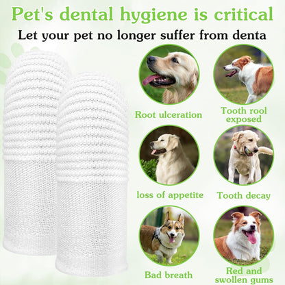 30Pcs Cat & Dog Toothbrush Finger, Soft Fabric Finger Toothbrush for Dogs Cats, Washable & Reusable Teeth Cleaning Wipes Toothbrushes Fingers Dental Wipes Gum Care Remove Stain
