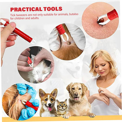 Tick Remover Tool Pen 3Pcs/Set Portable Lightweight PP Handheld Tick Tweezers Catching Pen for Dogs and Cats