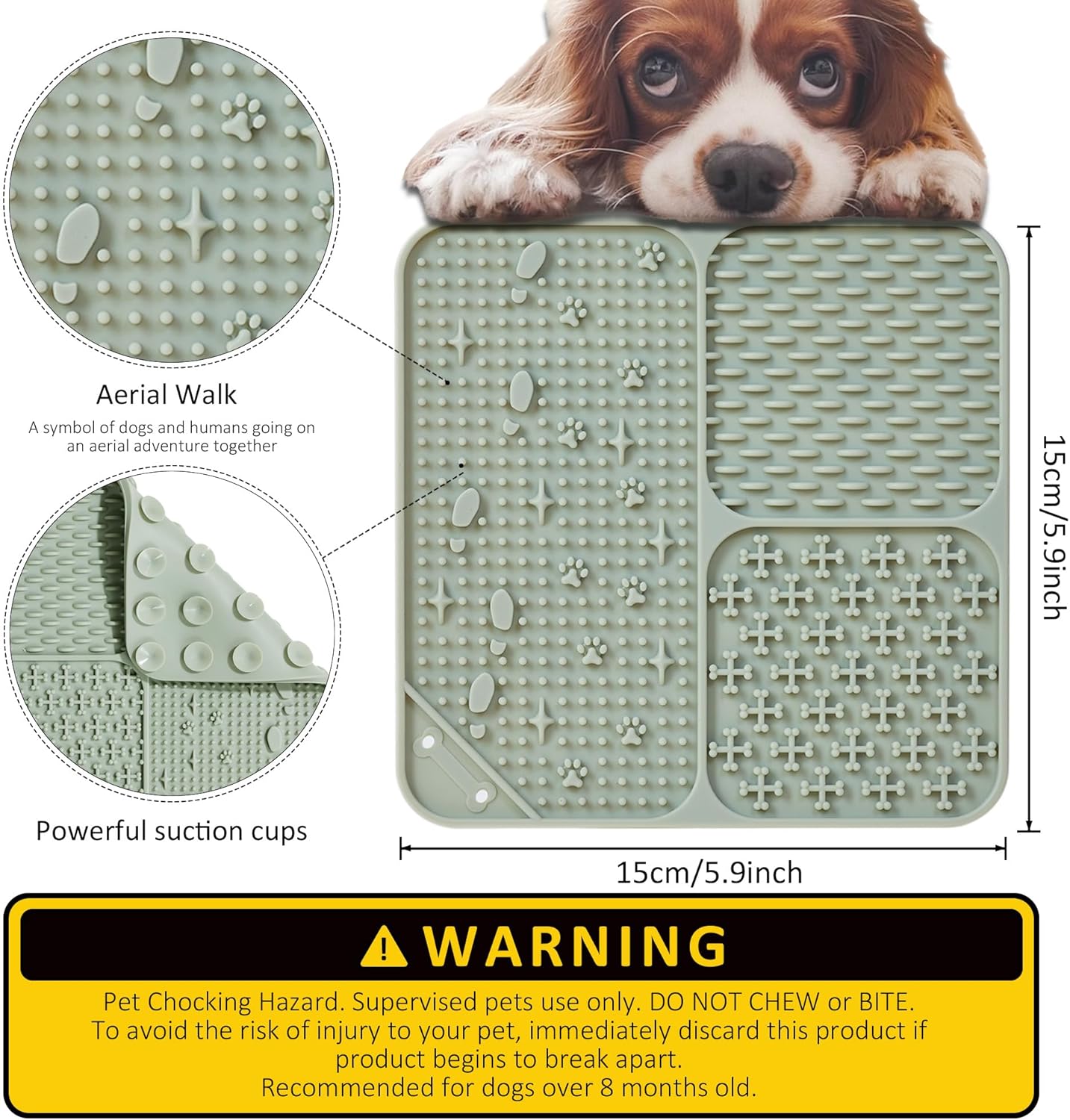 Lick Mat for Dogs Cats(2pcs, Small, 5.9") Easy Clean Silicone Licking Pad Slow Feeder for Pets with Suction Cups, Enrichment Accessories Anxiety Boredom Relief, Keep Them Busy for Bathing