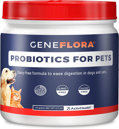 Digestive Enzymes Prebiotics & Pet Probiotics for Dogs Powder, Cat, Rabbit, & Dog Probiotics for Yeast, Itchy Skin, and Itchy Ears, 3.2 Ounces